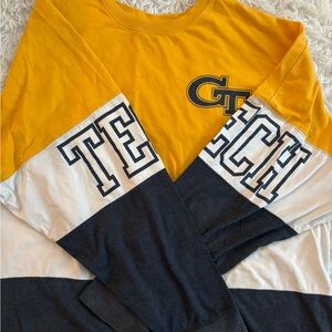 Georgia Tech striped long sleeve tee